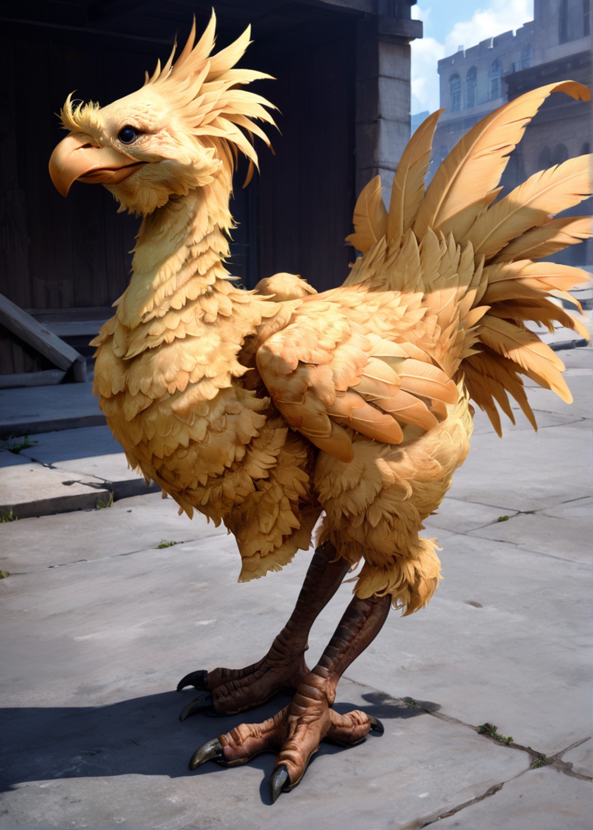 source_realistic, realistic, photo, (score_9, score_8_up, score_7_up,  zPDXL), chocobo <lora:chocobo_(ponyxl):1>, no human...